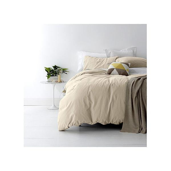 Park Avenue European Vintage Wash Cotton Quilt Cover Set Queen Stone